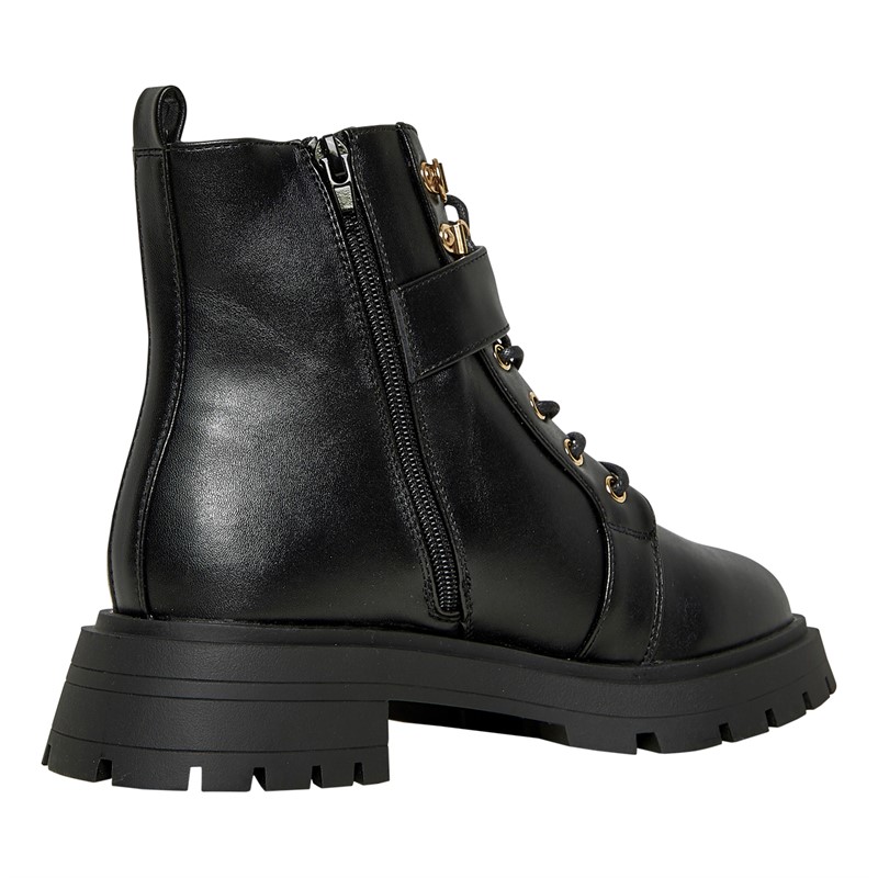 ASOS DESIGN Womens April Lace Up Hiker Boots Black