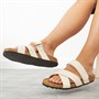 ASOS DESIGN Womens Fiery Cross Strap Flat Sandals Beige