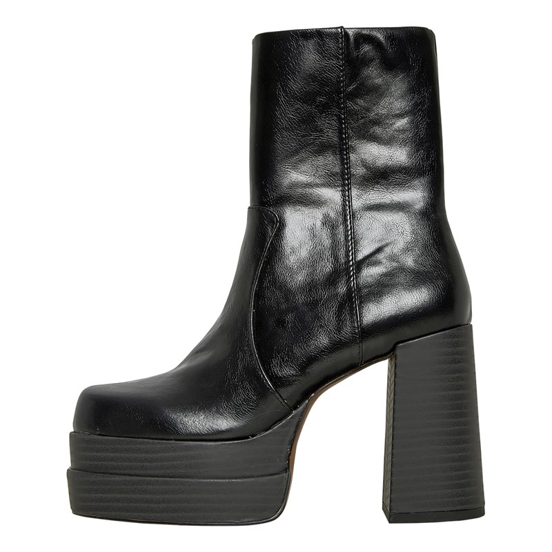 ASOS DESIGN Womens East High Heeled Platform Boots Black