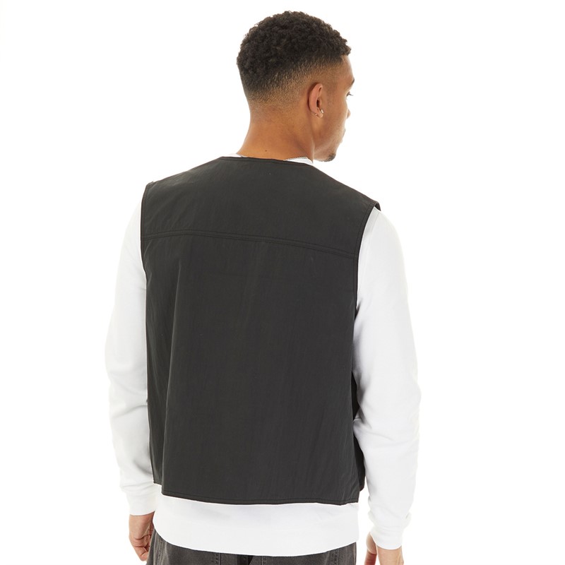 ASOS DESIGN Mens Utility Gilet With Pockets Black