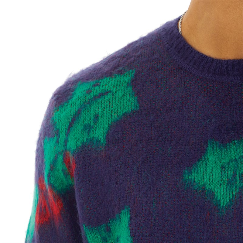 ASOS DESIGN Mens Fluffy Knitted Jumper Multi