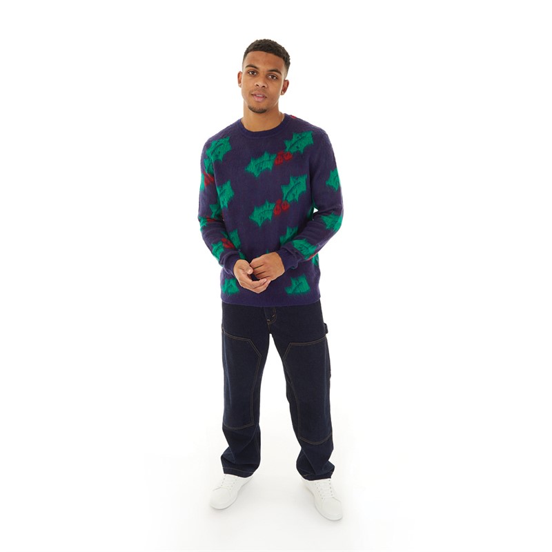 ASOS DESIGN Mens Fluffy Knitted Jumper Multi