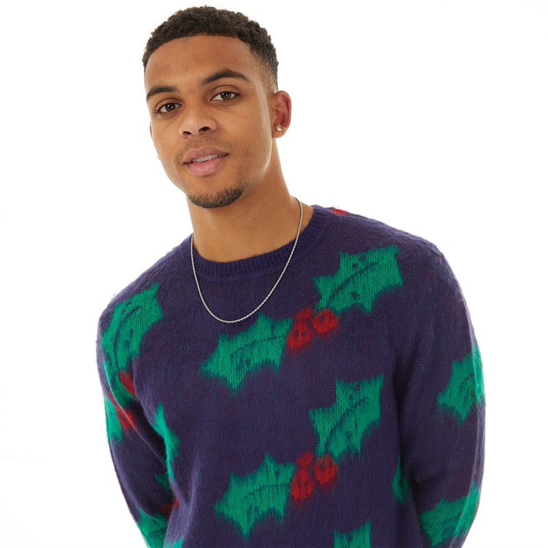 ASOS DESIGN Mens Fluffy Knitted Jumper Multi