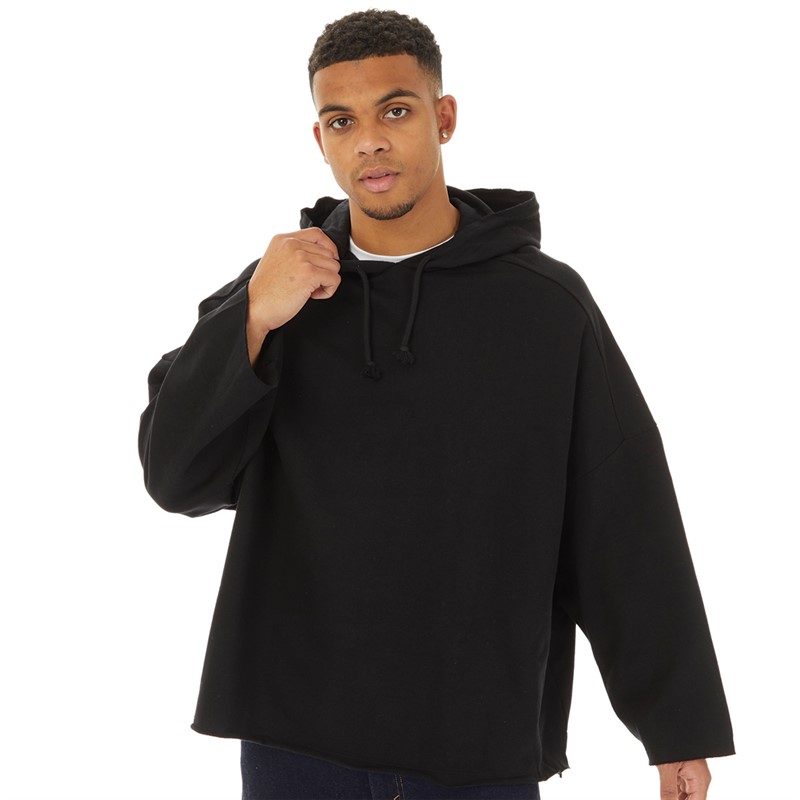 ASOS DESIGN Mens Extreme Oversized Hoodie With Raw Edge Black