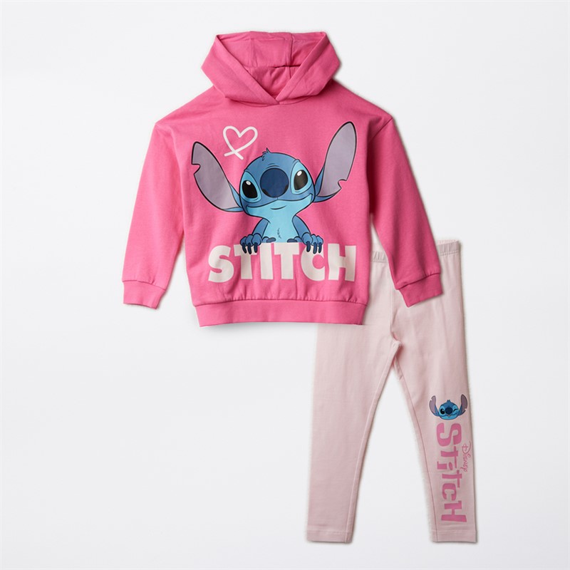 Buy Lilo and Stitch Girls Hoodie And Leggings Set Pink