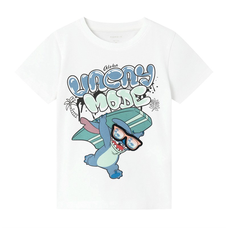 Lilo and Stitch T-shirt Manuel Garçon Blanc Brillant