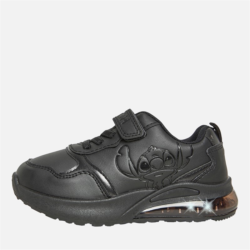 Lilo and Stitch Girls Light Up School Trainers Black - Size 11K