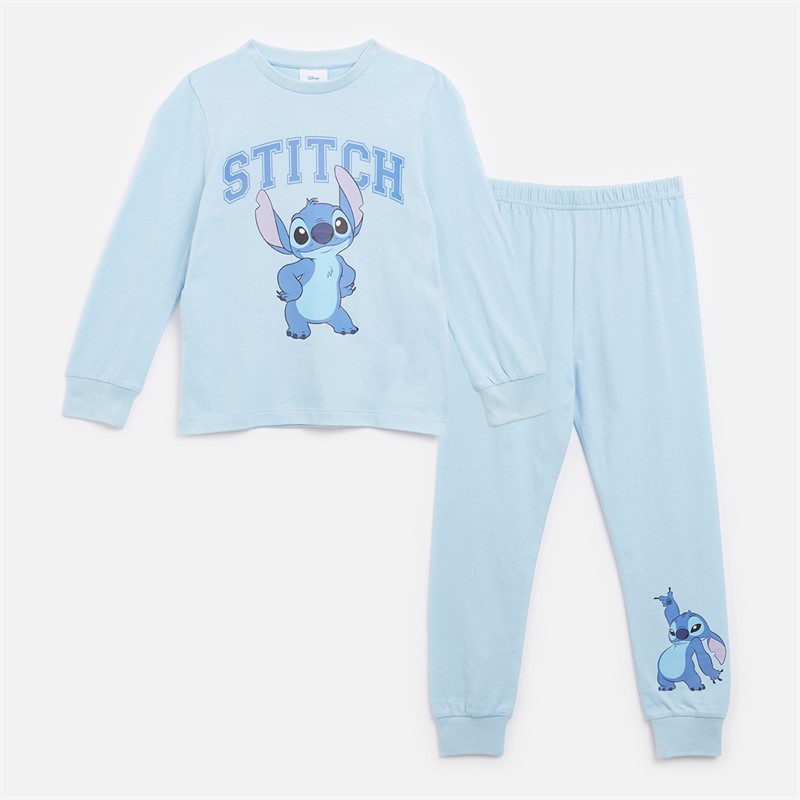 Lilo and Stitch Girls Pyjama Set Blue - Size 10/11Y