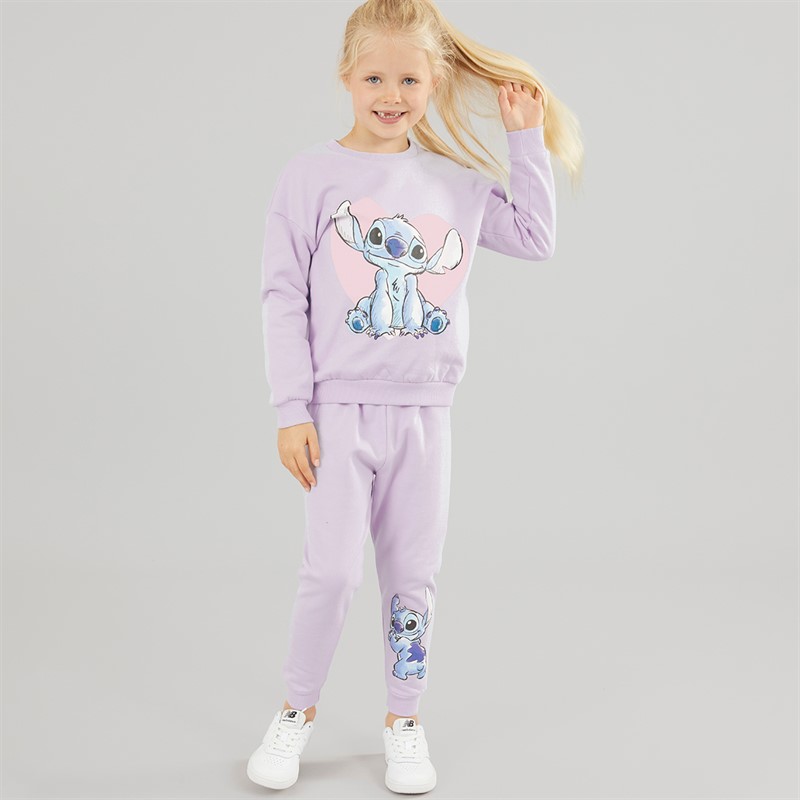 Lilo and Stitch Girls Tracksuit Lilac - Size 9/10Y