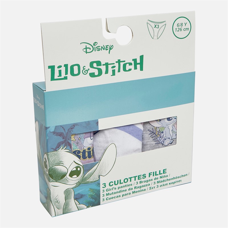 Lilo and Stitch Girls Three Pack Briefs Multi