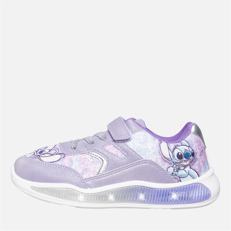 Lilo and Stitch Girls Troon Light Up Trainers Lilac - Size 9K