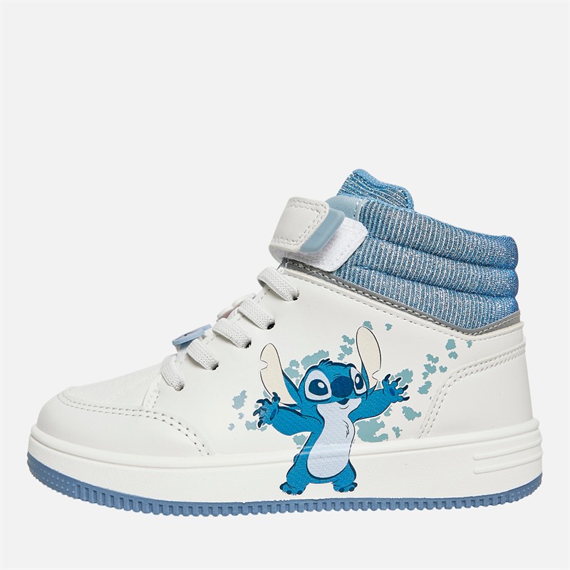 Lilo and Stitch Girls Stitch Hi-Top Trainers White/Multi - Size 1