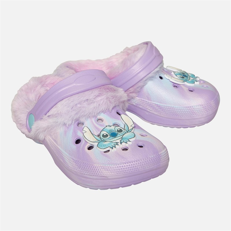 Lilo and Stitch Infant Girls Sligo Fur Lined Clogs Lilac/Multi