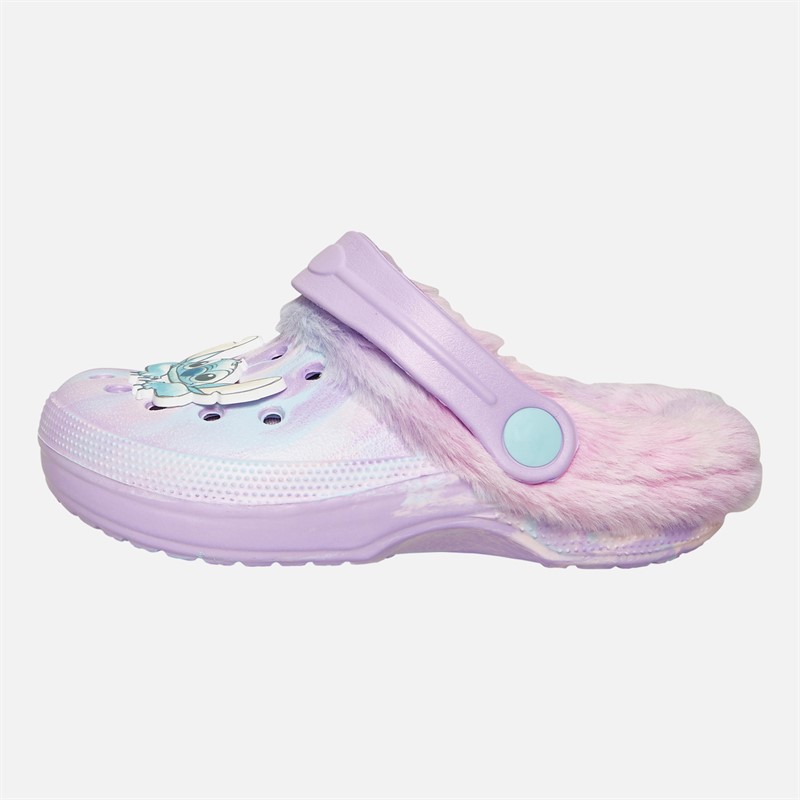 Lilo and Stitch Infant Girls Sligo Fur Lined Clogs Lilac/Multi
