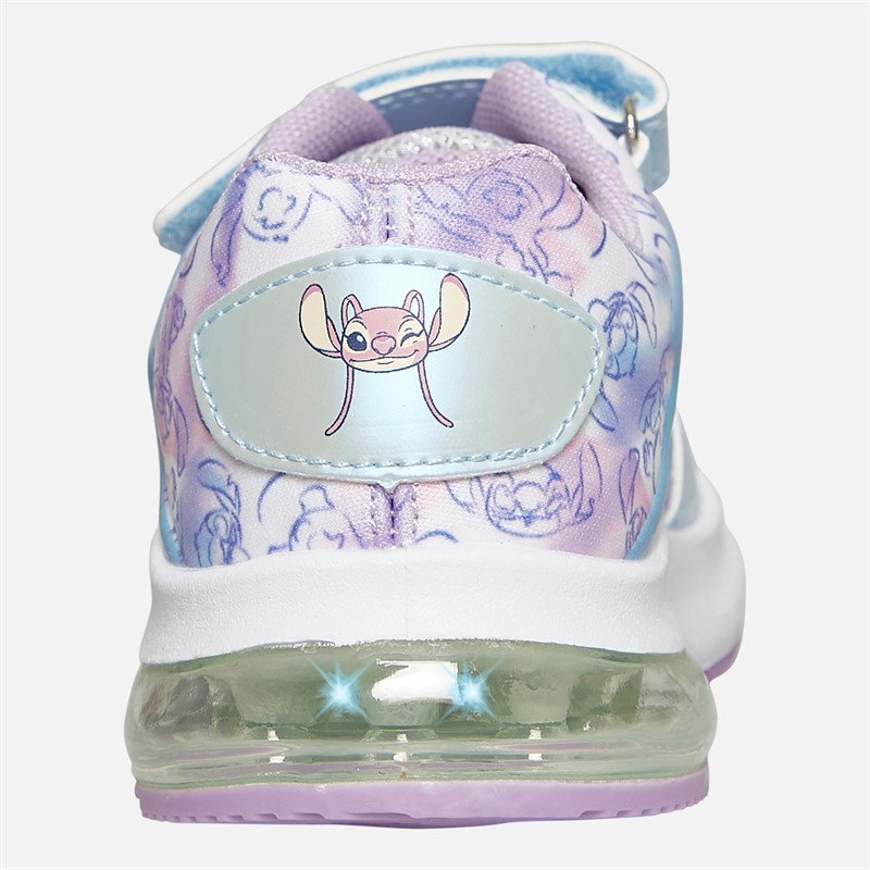 Lilo and Stitch Infant Girls Gambia Emboss Light Up Trainers Lilac/Multi