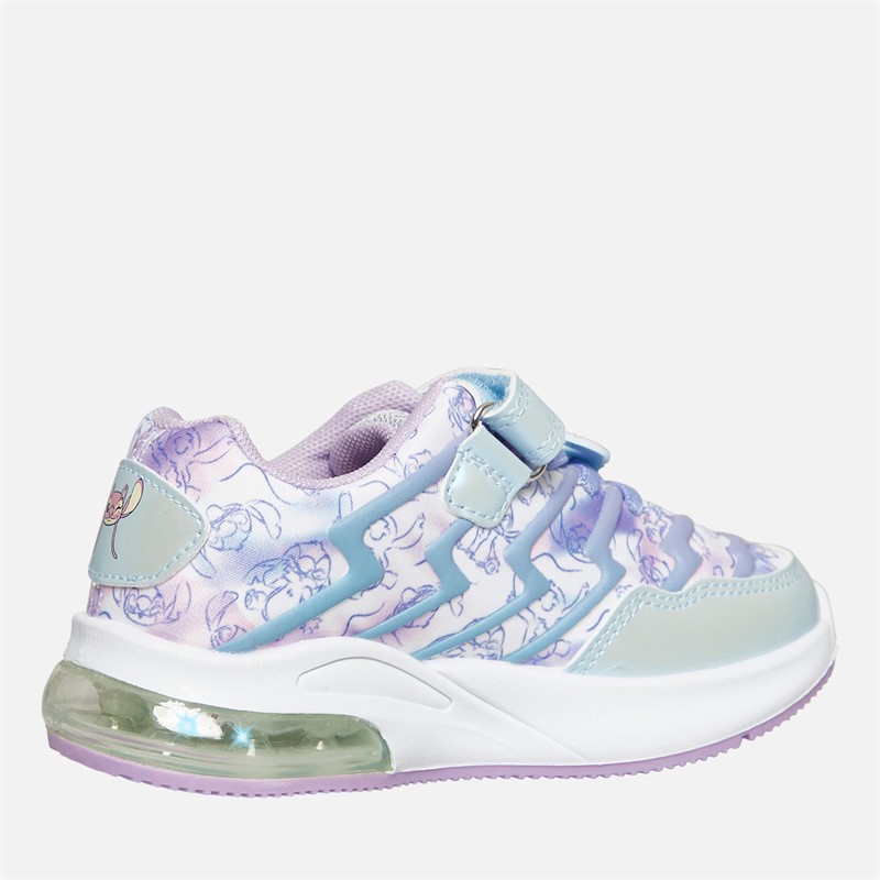 Lilo and Stitch Infant Girls Gambia Emboss Light Up Trainers Lilac/Multi