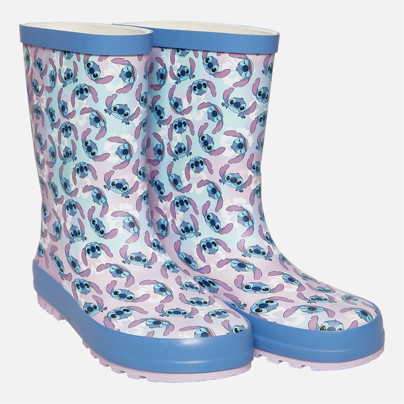 Lilo and Stitch Girls Stitch Tall Wellies Lilac/Multi