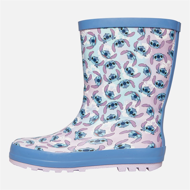 Lilo and Stitch Girls Stitch Tall Wellies Lilac/Multi