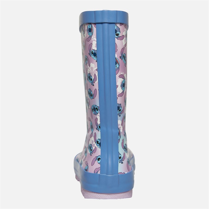 Lilo and Stitch Girls Stitch Tall Wellies Lilac/Multi