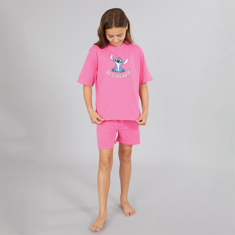 Lilo and Stitch Girls Kikki T-Shirt And Shorts Set Carmine Rose