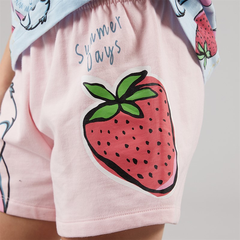 Disney Girls T-Shirt And Shorts Co-Ord Set Blue