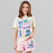 Disney Girls T-Shirt And Shorts Co-Ord Set White/Pink