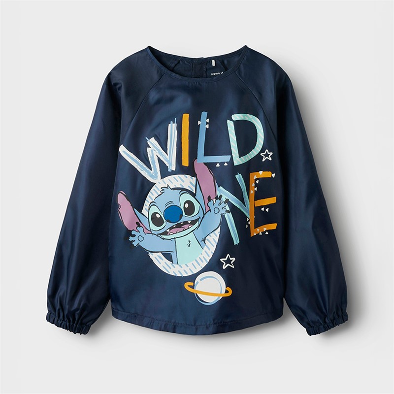 Lilo and Stitch Junge Mitch Langarm Latz Lätzchen Marine 