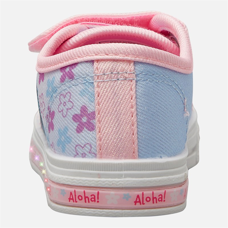 Lilo and Stitch Infant Girls Light Up Canvas Trainers Pink