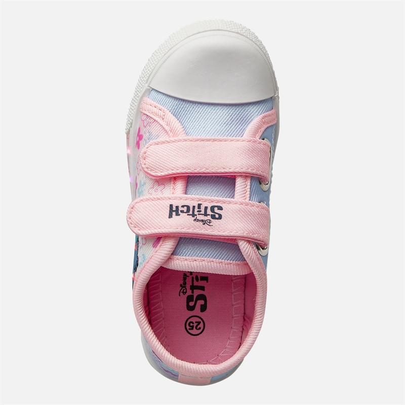 Lilo and Stitch Infant Girls Light Up Canvas Trainers Pink