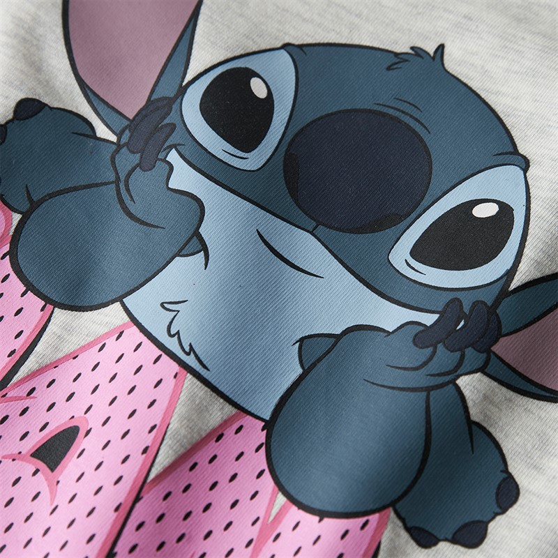 Lilo and Stitch Girls Olga Stitch Long Sleeve T-Shirt Peyote Melange