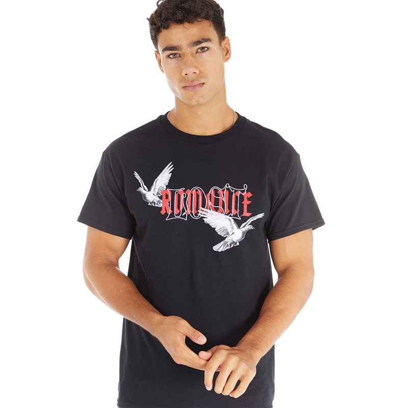 Lost Romance Mens Doves T-Shirt Black