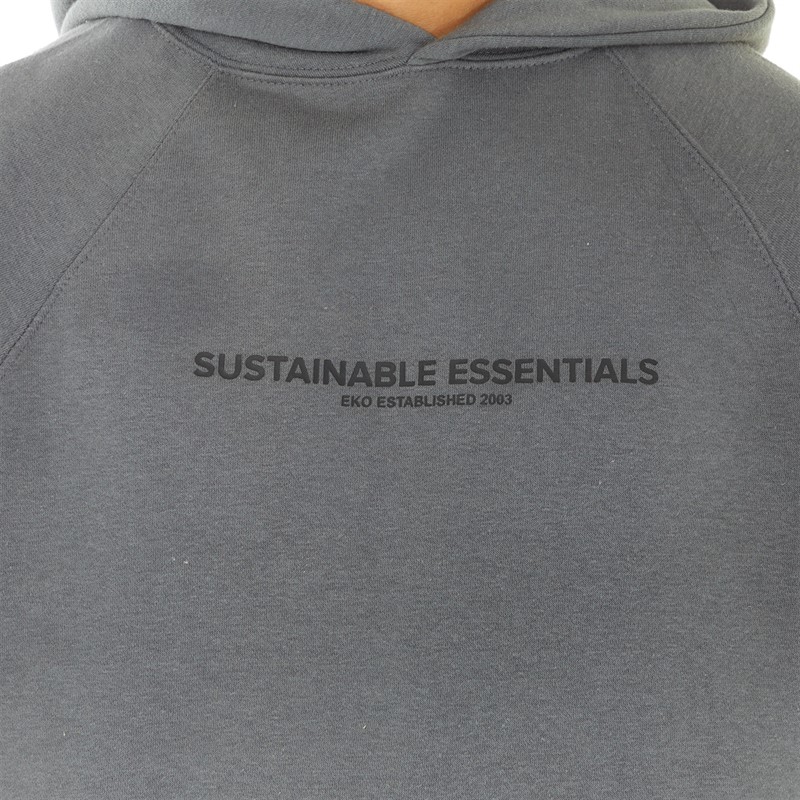 Eko Sustainable Mens Overholt Oversized Raglan Hoodie Grey