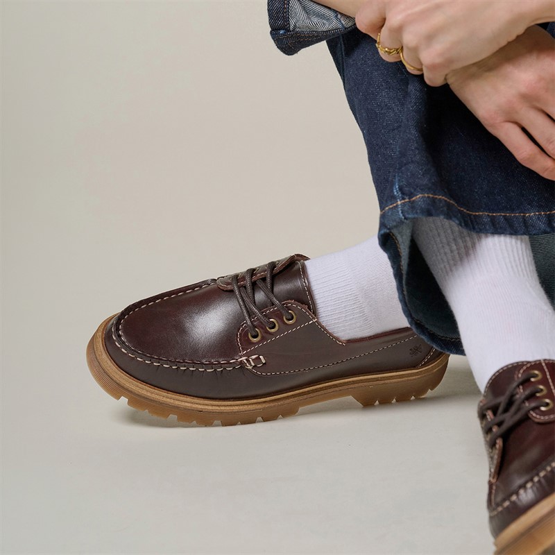 Playboy Footwear Dame Claudine Sko Mørkebrun Læder Dk.Brown Leather