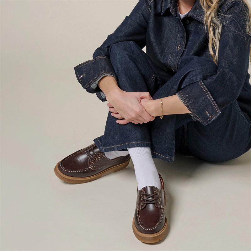 Playboy Footwear Dame Claudine Sko Mørkebrun Læder Dk.Brown Leather