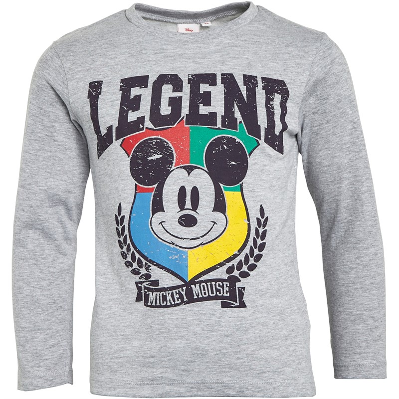 Mickey Mouse Drenge T-shirts med lange ærmer Lys Grå Mergel