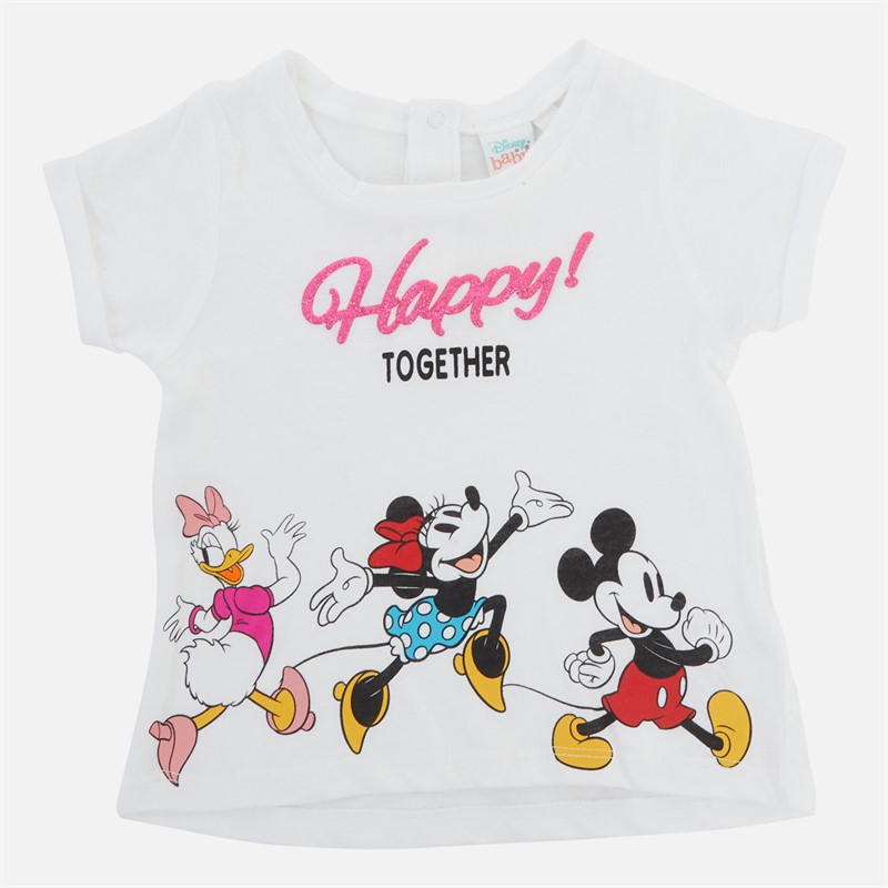 Mickey Mouse Dziewczęce Minnie Mouse T-shirty Biały