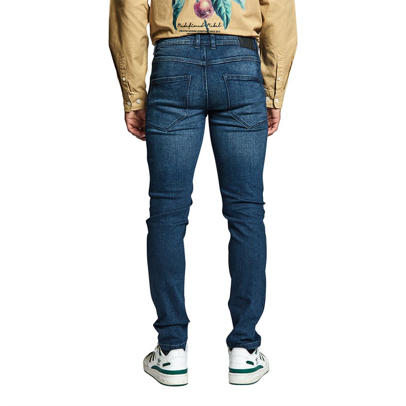Redefined Rebel Herren Stockholm Schmale Passform Jeans Blau