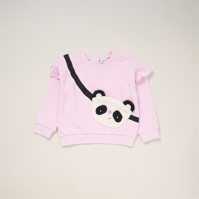 Lily and Jack Girls Sweatshirt with Cross Bag Applique And Joggers Set Purple