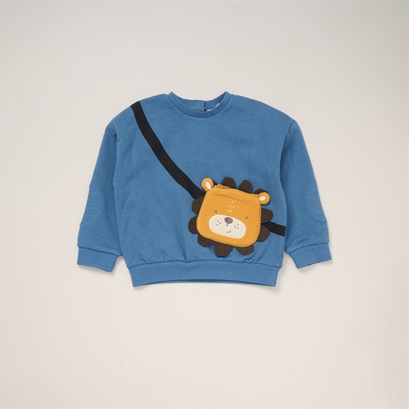 Lily and Jack Boys Sweatshirt with Cross Bag Applique And Joggers Set Blue