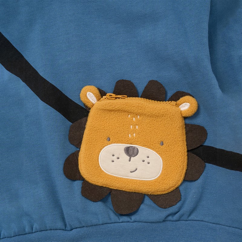 Lily and Jack Boys Sweatshirt with Cross Bag Applique And Joggers Set Blue