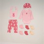 Lily and Jack Girls Bunny Bodysuit Trousers Bib Hat and Six Pairs of Socks Set Pink