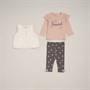 Lily and Jack Girls Fur Gilet Top and Leggings Set Cream