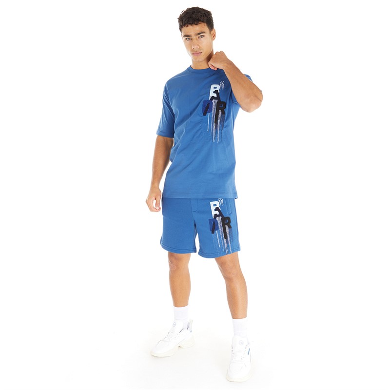 BADR Mens Diminish T-Shirt Blue