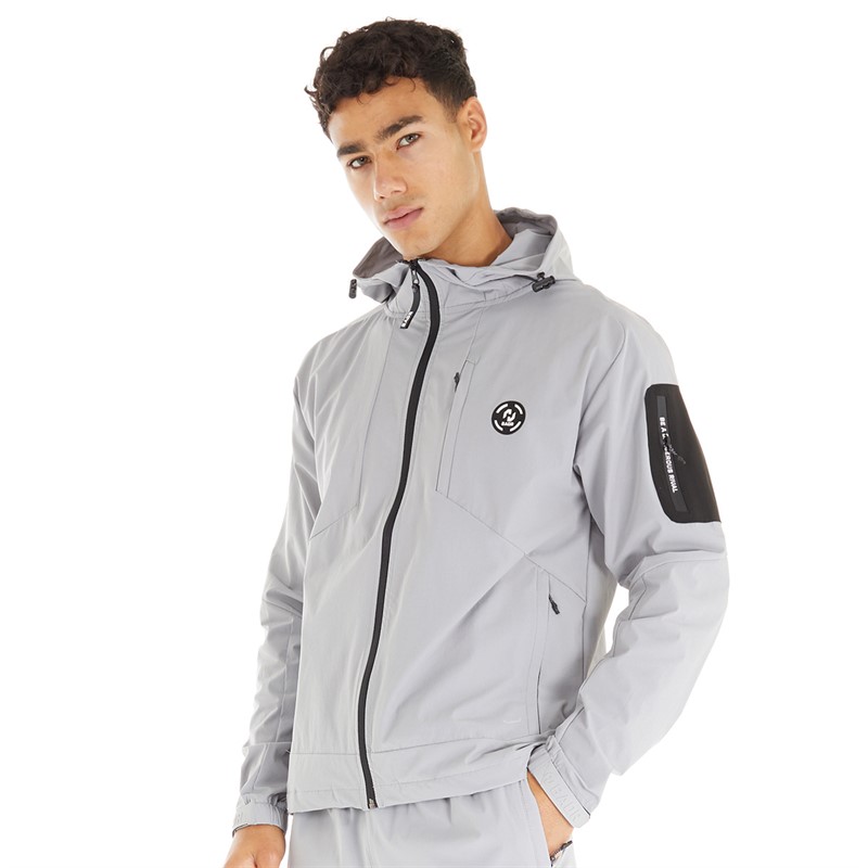 BADR Mens Hybrid Hooded Jacket Grey