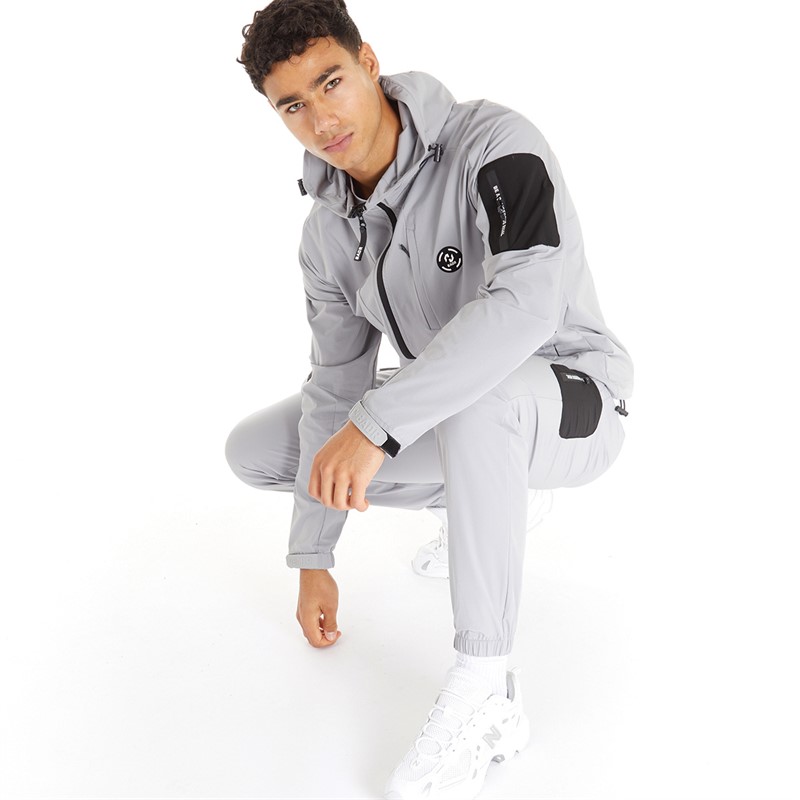 BADR Mens Hybrid Hooded Jacket Grey