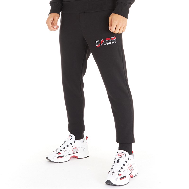 BADR Mens Warped Joggers Black