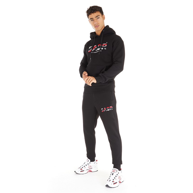 BADR Mens Warped Joggers Black