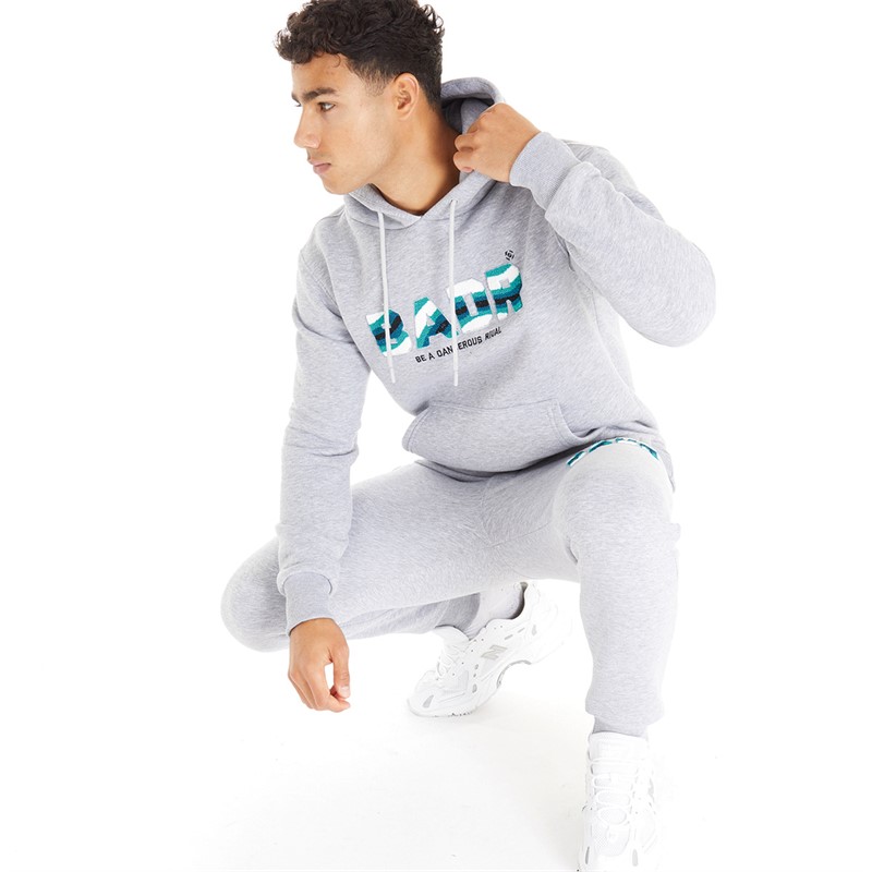 BADR Mens Warped Joggers Grey Melange