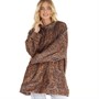 The Night Store Womens Leopard Print Hoodie Brown