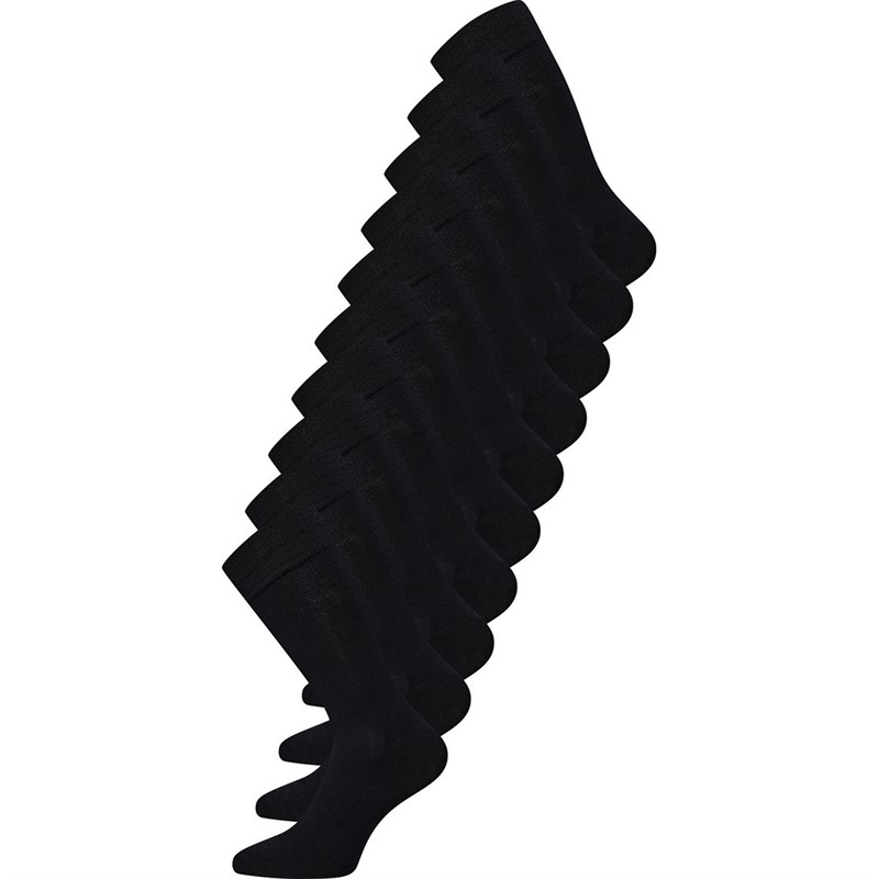 Claudio lot de 10 Paires de Chaussettes en Bambou Noir Homme